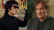 O Bruce Lee de 'Era uma Vez em Hollywood...' (à esqu.) e Tarantino (à dir.) - Reprodução/Vídeo/Youtube