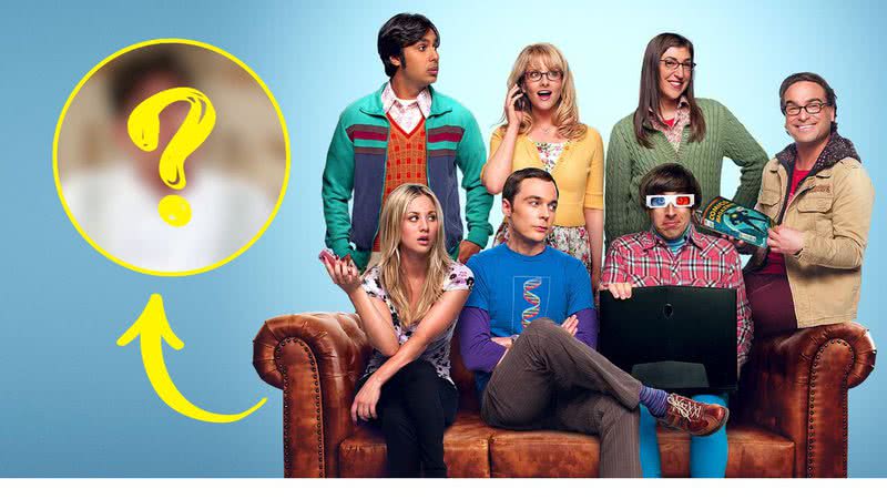 Montagem de pôster de divulgação de 'The Big Bang Theory' com pessoa famosa sem identificação - Divulgação / CBS