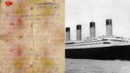 A carta e uma fotografia antiga do RMS Titanic, o verdadeiro navio que naufragou em 1912 - Henry Aldridge and Son e Domínio Público via Wikimedia Commons