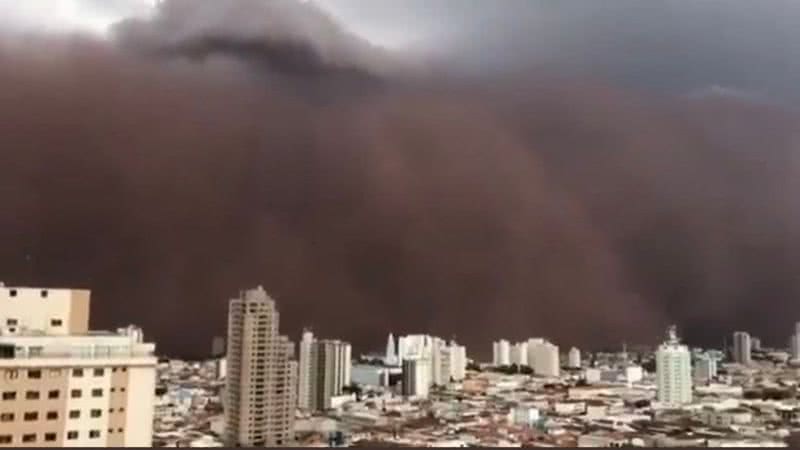 Tempestade em Franca - Divulgação/Vìdeo/Twitter