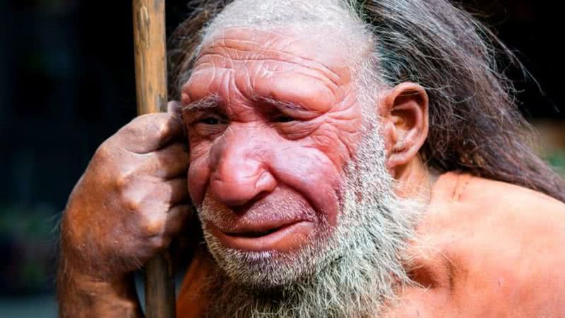 Reconstrução de um neandertal no museu de Mettmann, na Alemanha - Getty Images