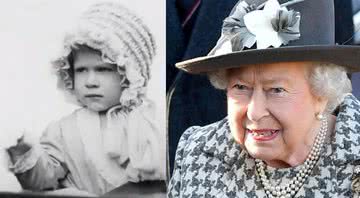 A rainha Elizabeth quando criança (esq.) e atualmente (dir.) - Creative Commons