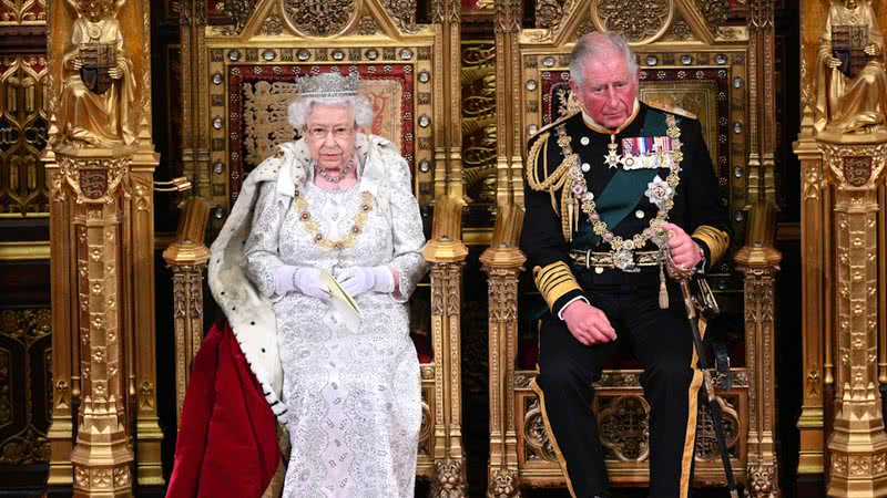 Rainha Elizabeth e Príncipe Charles na abertura do parlamento, em outubro de 2019 - Getty Images