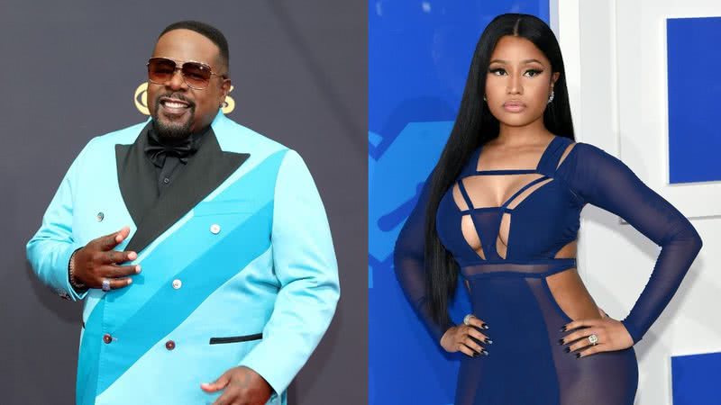 Montagem com fotografia de Cedric the Enterteiner e Nicki Minaj - Getty Images