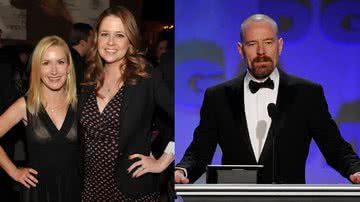 Jenna Fischer e Angela Kinsey, atrizes de The Office / Bryan Cranston, diretor do episódio 'Work Bus' - Getty Images