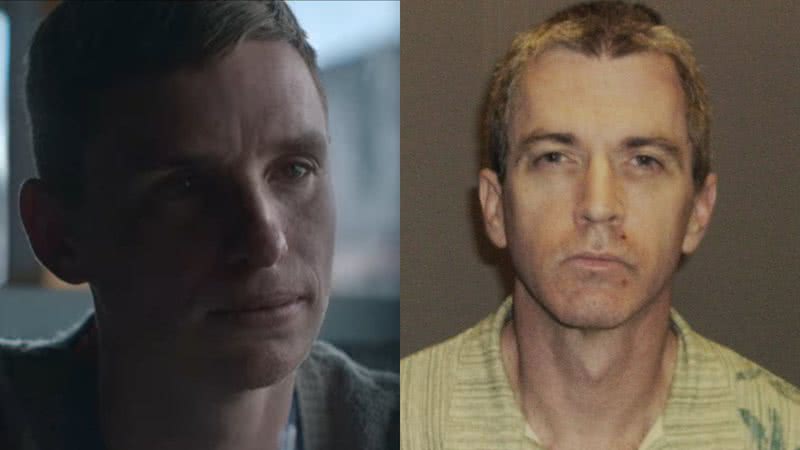 Personagem Charles Cullen, interpretado por Eddie Redmayne em 'O Enfermeiro da Noite', e o assassino em série real - Reprodução/Netflix / Getty Images