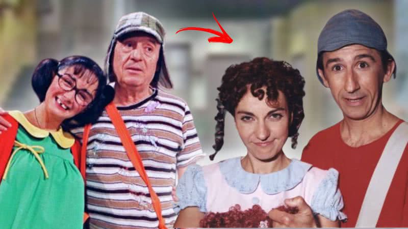 Montagem de Chaves e Chiquinha com os personagens de "Miguelito" - Divulgação / Televisa / Antonio Chahestian / Record TV