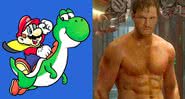 Ilustração de Mario e Chris Pratt em montagem - Divulgação / Nintendo (esq.) / Disney (dir.)