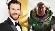 Chris Evans (à esqu.) e imagem de 'Lightyear' (à dir.) - Getty Images e Divulgação/Pixar