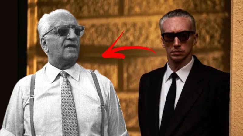 Adam Driver caracterizado como Enzo Ferrari - Divulgação / Redes sociais / Domínio Público