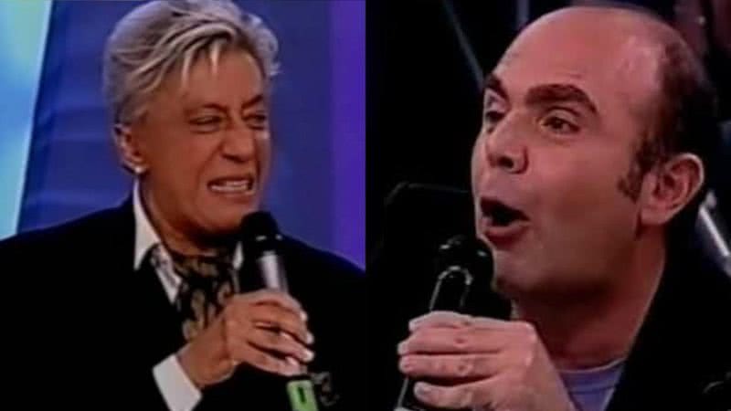 Clodovil e Cacá Rosset discutem em palco - Divulgação / RecordTV