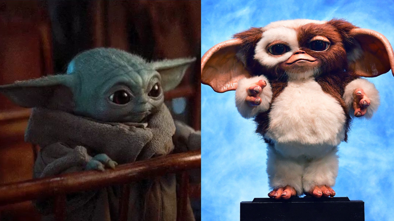 Diretor de Gremlins considera Baby Yoda cópia de personagem Gizmo dos anos 80 - Reprodução/Twitter/babyyodamemes e Divulgação/Warner Bros.