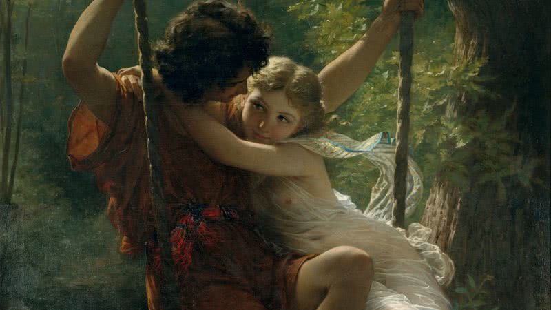 Pintura de 1873, intitulada Springtime - Pierre-Auguste Cot