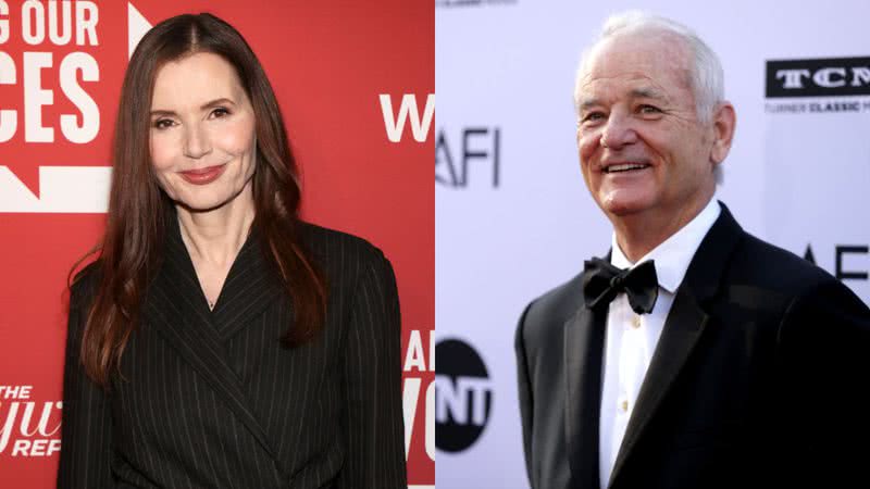 À esquerda, a atriz Geena Davis e, à direita, o ator Bill Murray - Getty Images