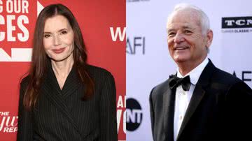 À esquerda, a atriz Geena Davis e, à direita, o ator Bill Murray - Getty Images