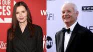 À esquerda, a atriz Geena Davis e, à direita, o ator Bill Murray - Getty Images