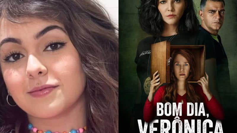 Atriz Klara Castanho e Cartaz de 'Bom dia, Verônica' - Divulgação/Arquivo pessoal e Divulgação/Netflix