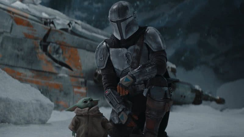 Cena de Mando e Baby Yoda na série The Mandalorian - Divulgação/Disney+