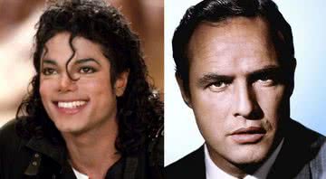 Retrato fotográfico de Michael Jackson (esq.) junto ao de Marlon Brando (dir.) - Wikimedia Commons