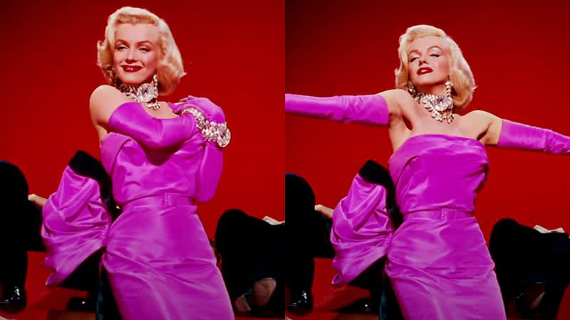 Marilyn Monroe interpretando Lorelei Lee em 'Os Homens Preferem as Loiras' - Reprodução/Vídeo/YouTube