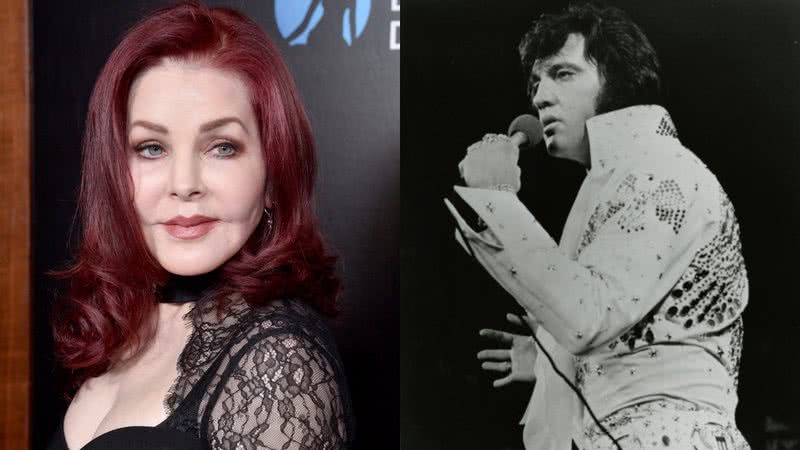 Priscilla Presley, ex-esposa de Elvis, e o próprio Elvis Presley quando ainda vivo - Getty Images / Foto por Domínio Público via Wikimedia Commons