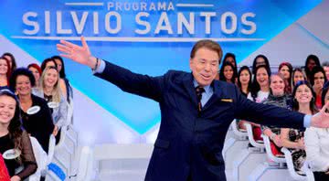 Sílvio Santos durante gravação de seu programa homônimo - Divulgação / SBT