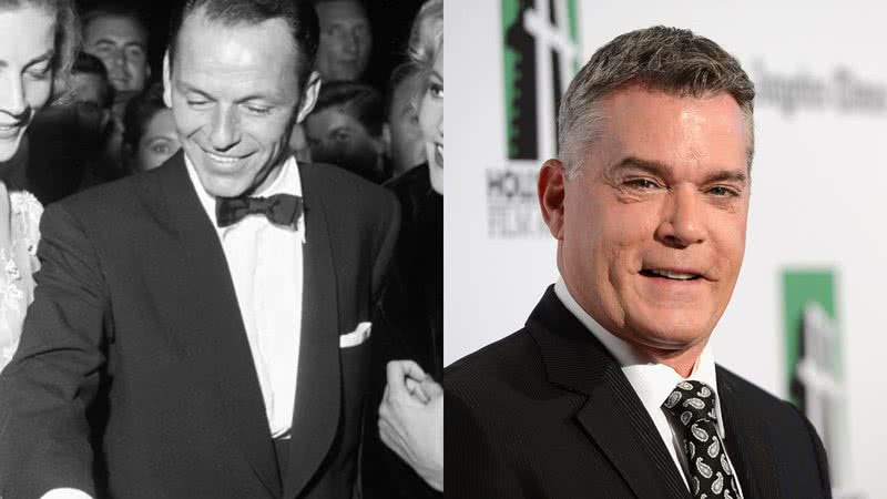 Frank Sinatra, em evento em 1956, em Las Vegas e Ray Liotta em evento em 2012, na Califórina - Getty Images