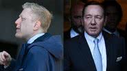 Anthony Rapp e Kevin Spacey nos arredores do tribunal onde ocorre o julgamento - Getty Images