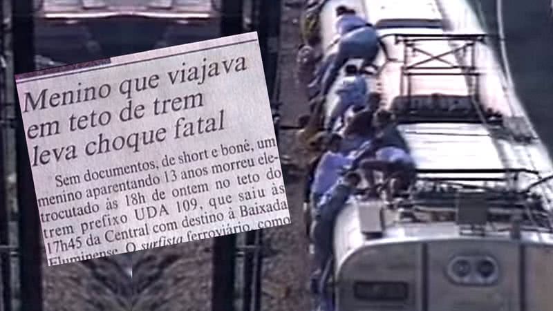 Cenas da reportagem 'Surfe Ferroviário' pelo 'Documento Especial' - Divulgação / Bloch / Comalt