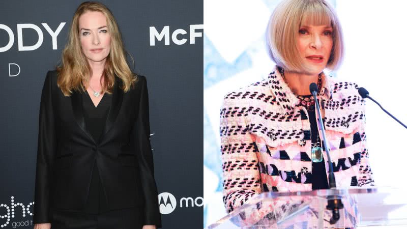 A modelo Tatjana Patitz e a diretora da Vogue, Anna Wintour - Getty Images