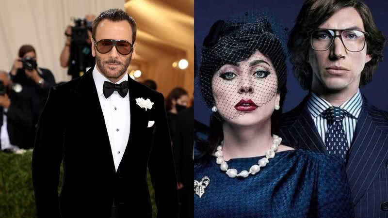 Tom Ford e pôster de 'Casa Gucci' - Getty Images /Divulgação/Universal Pictures