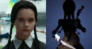 Imagem de Wandinha em filme da Família Addams e pôster da nova série, respectivamente - Divulgação/Netflix