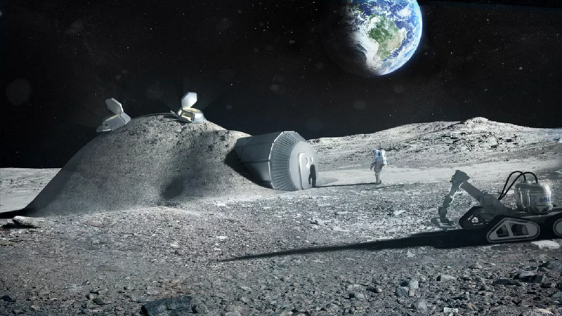 Imagem ilustrativa de uma possível futura base lunar - Foto: Reprodução / ESA/Foster + Partners