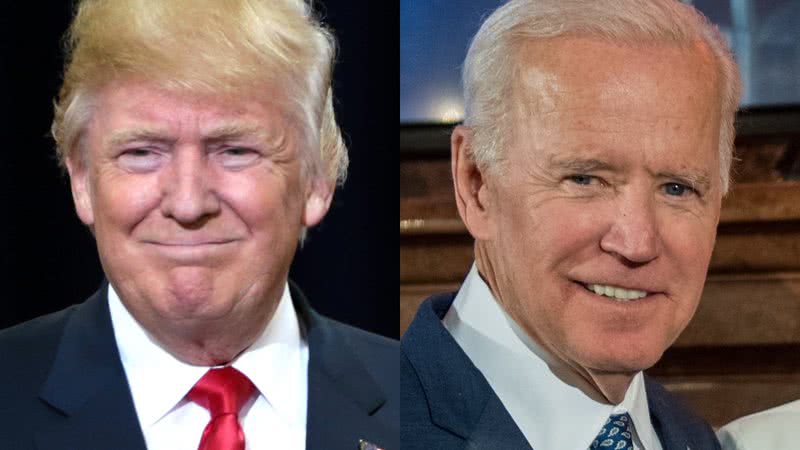 Trump (à esqu.) e Biden (à dir.) - Wikimedia Commons