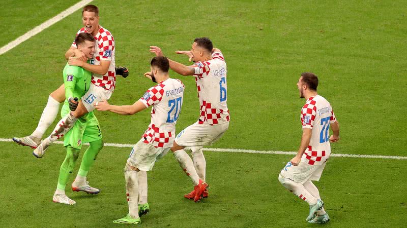 Jogadores da seleção croata após vitória contra o Japão - Getty Images