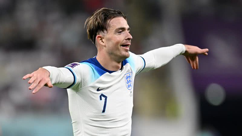 Jack Grealish, meio-campista da seleção da Inglaterra na Copa do Mundo do Qatar, de 2022 - Getty Images