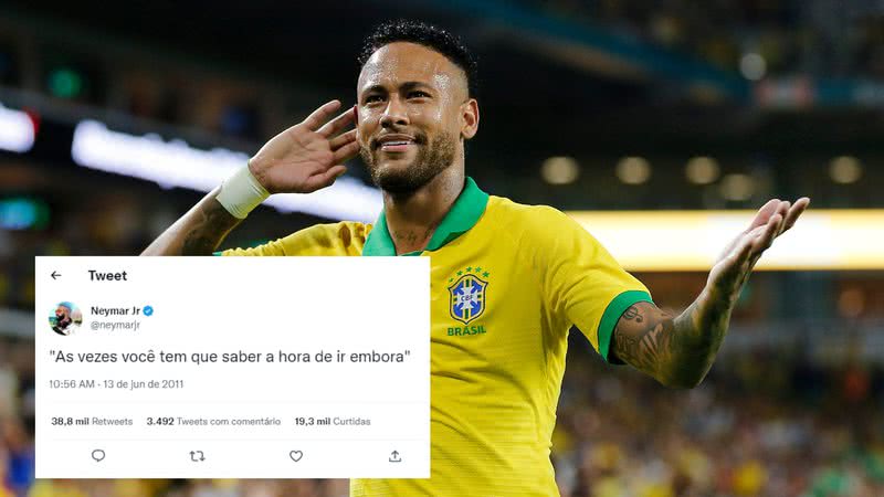 Neymar Jr., camisa 10 da Seleção Brasileira de Futebol - Getty Images e Reprodução/Twitter