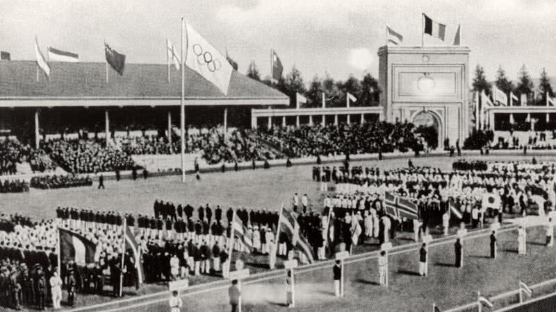 Abertura das Olimpíadas da Bélgica, em 1920 - Getty Images