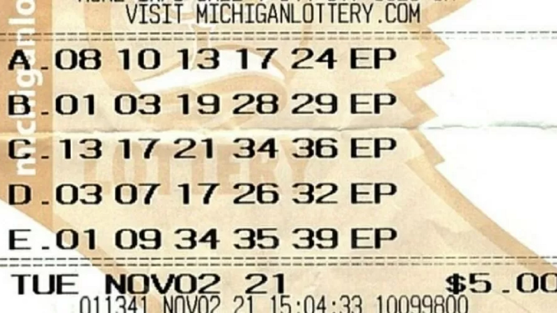 Bilhete premiado do aniversariante de 71 anos - Divulgação / Michigan Lottery