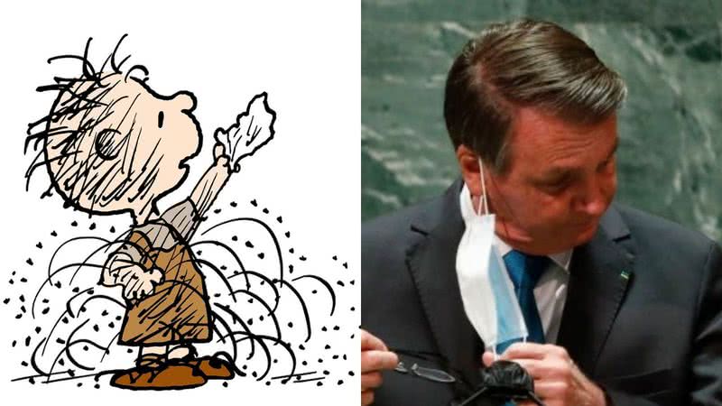 Montagem com fotografia de Chiqueirinho e Bolsonaro - Divulgação/Peanuts.com / Getty Images