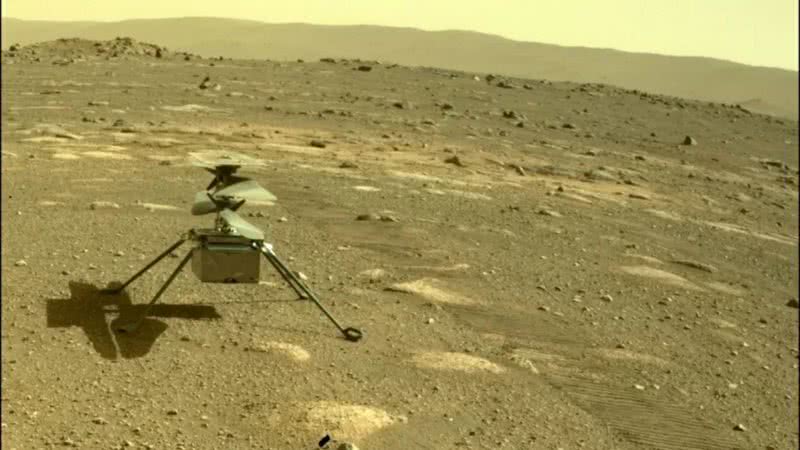 Imagem do robô Ingenuity feita pelo rover Perseverance - NASA/JPL-Caltech