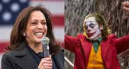 Montagem com fotografia de Kamala Harris e do personagem Coringa, no filme de 2019 - Getty Images/ Divulgação/DC Films