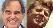 Montagem com fotografia de Oliver Stone e John Kennedy - Getty Images