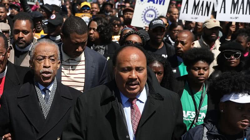 Martin Luther King III em uma manifestação em 2018 - Getty Images