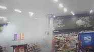 Bomba sendo acionada em supermercado - Reprodução/Vídeo