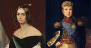 Amélia e o imperador Pedro II, com 12 anos - Divulgação