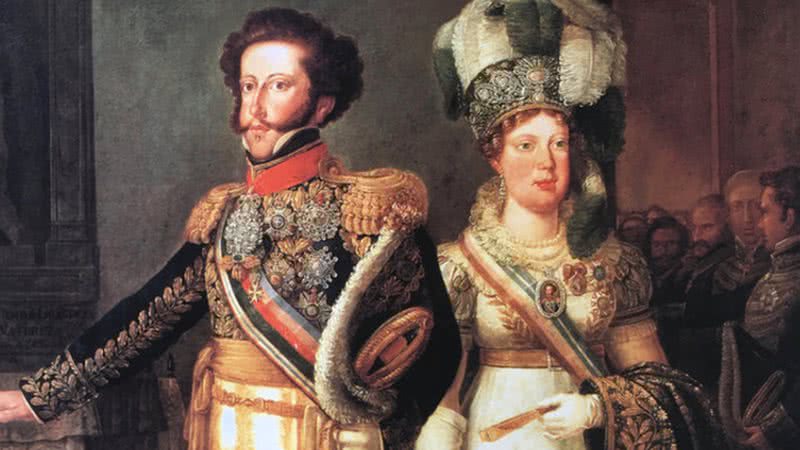 Pintura de Dom Pedro I, de Portugal, e Leopoldina, da Áustria - Divulgação