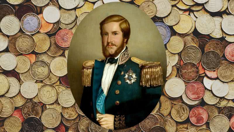 Imagem ilustrativa de Dom Pedro II e moedas - Domínio Público/ Creative Commons/ Pixabay/ NickyPe