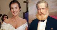 Montagem da princesa Patrícia (esq.) com retrato de Dom Pedro II (dir.) - Divulgação / Redes sociais / Domínio Público