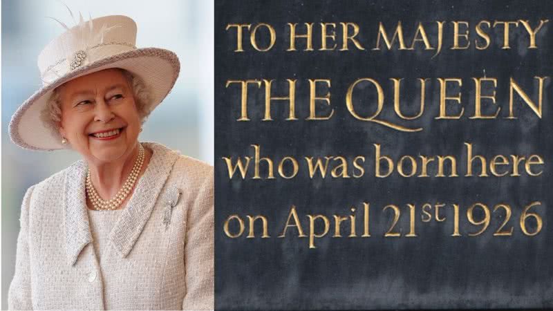 Elizabeth II em 2011 e letreiro na entrada do restaurante Hakkasan - Getty Images